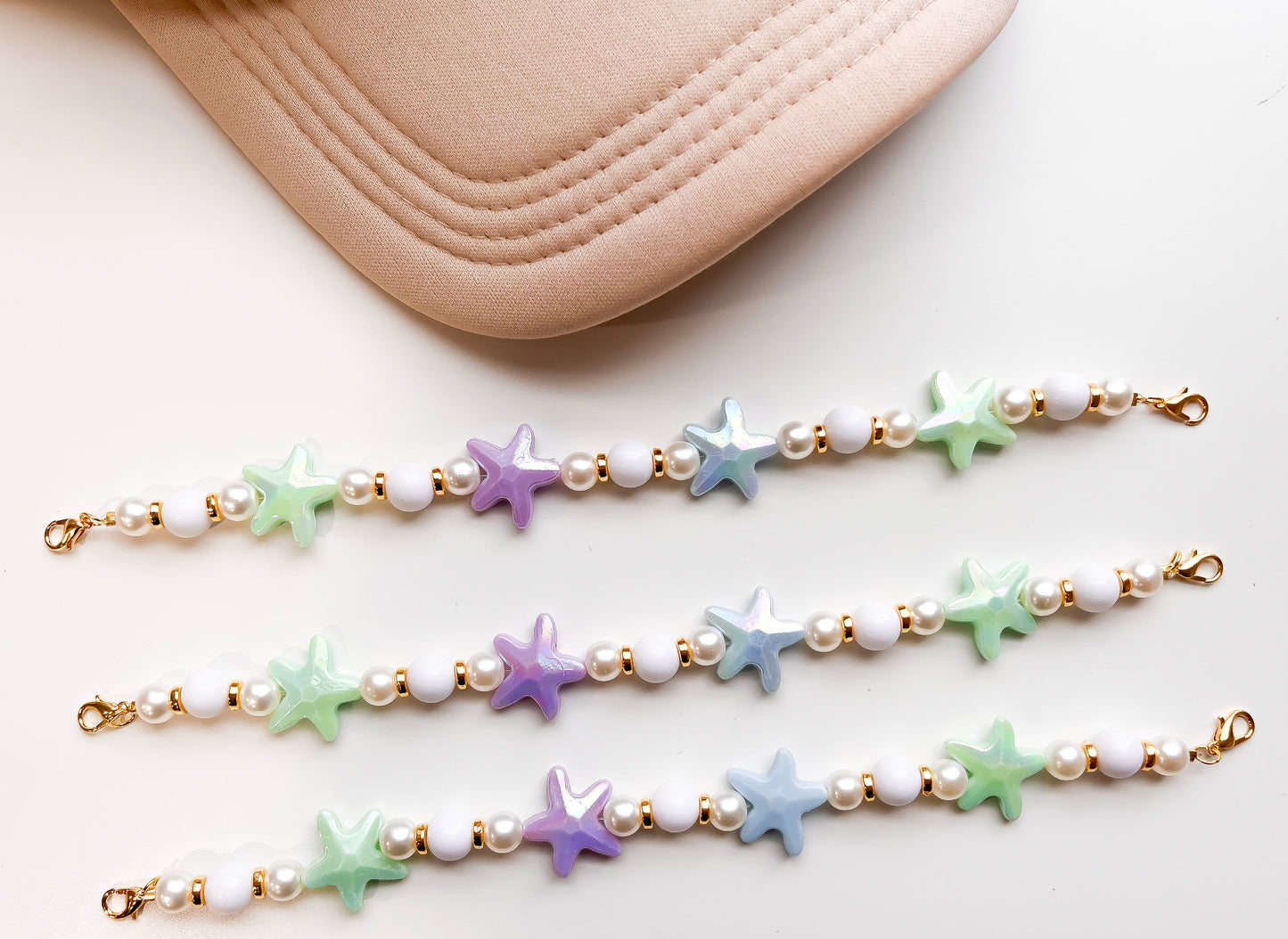 Ocean Breeze Starfish/Pearl Trucker Hat Chain