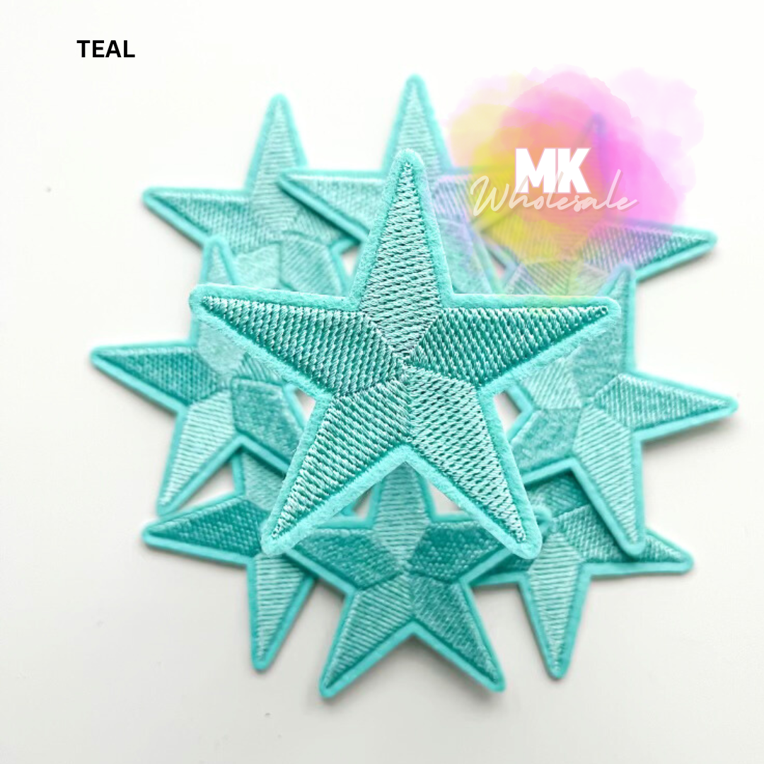 Hat Patch- Embroidered "Rounded STARS"