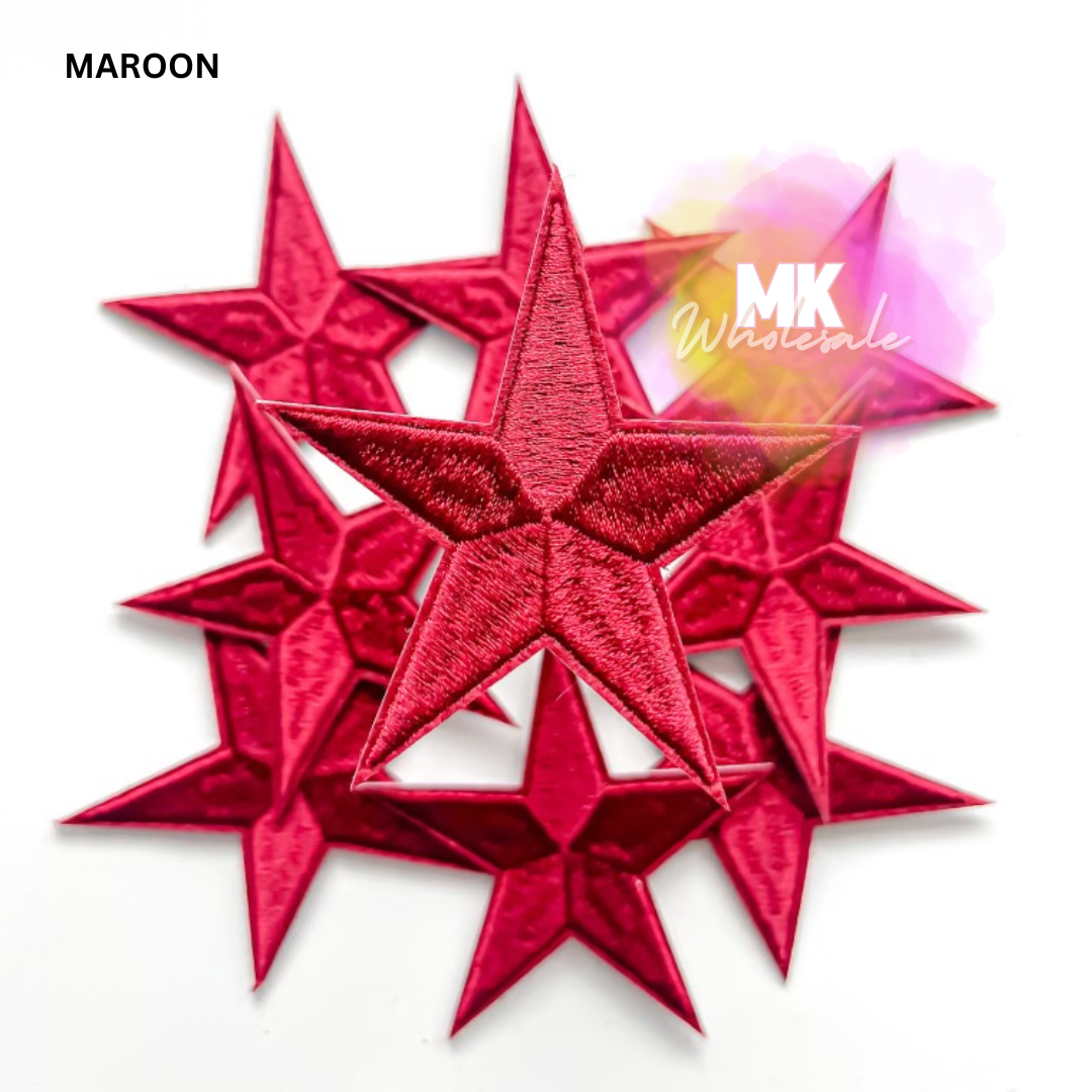Hat Patch- Embroidered "Pointed STARS"