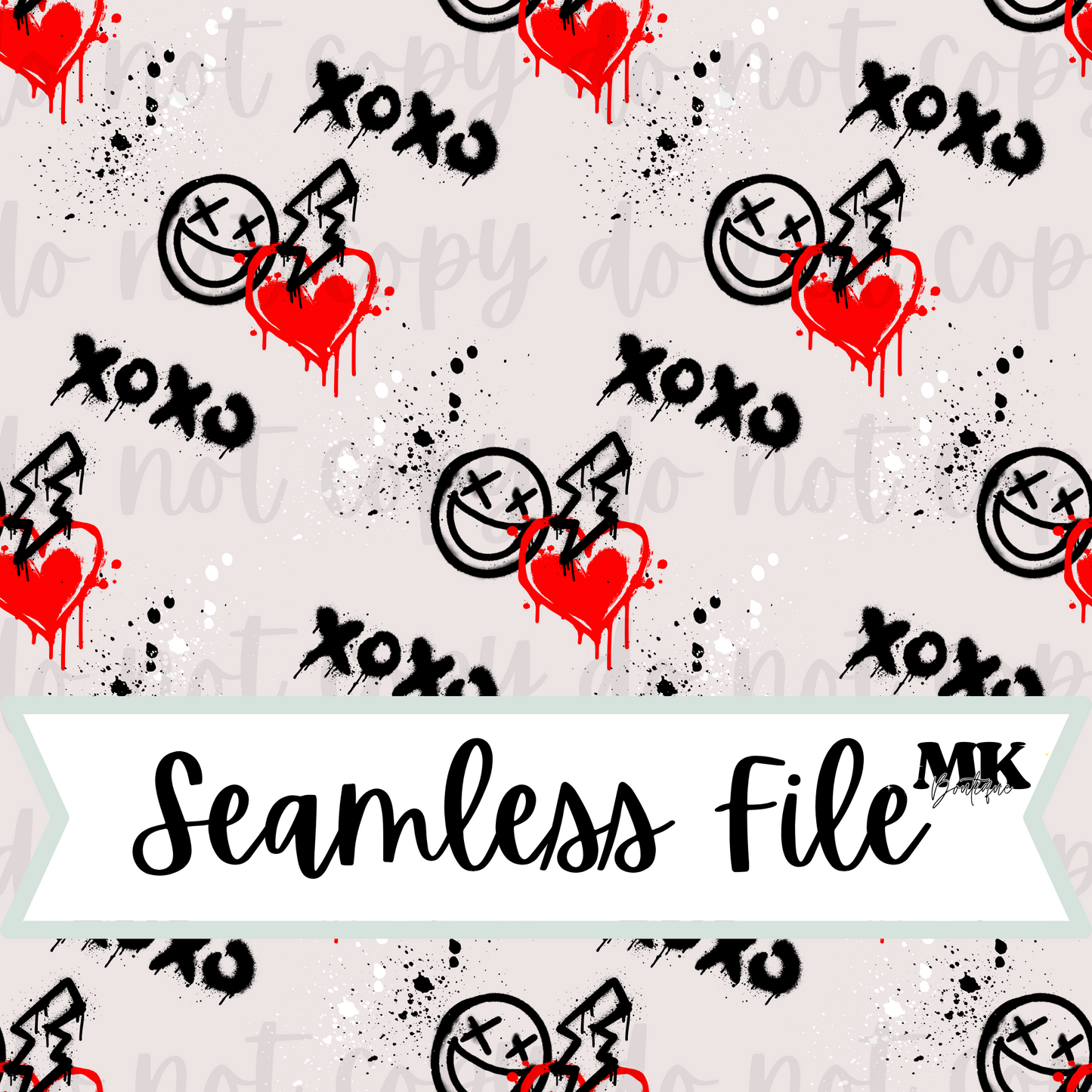 Red Graffiti Valentine Seamless File