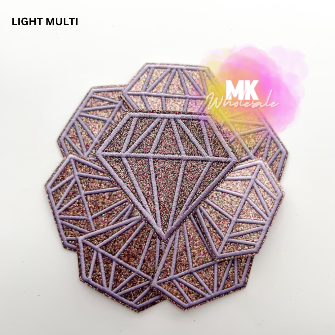 Hat Patch- Embroidered "Glitter Diamond"