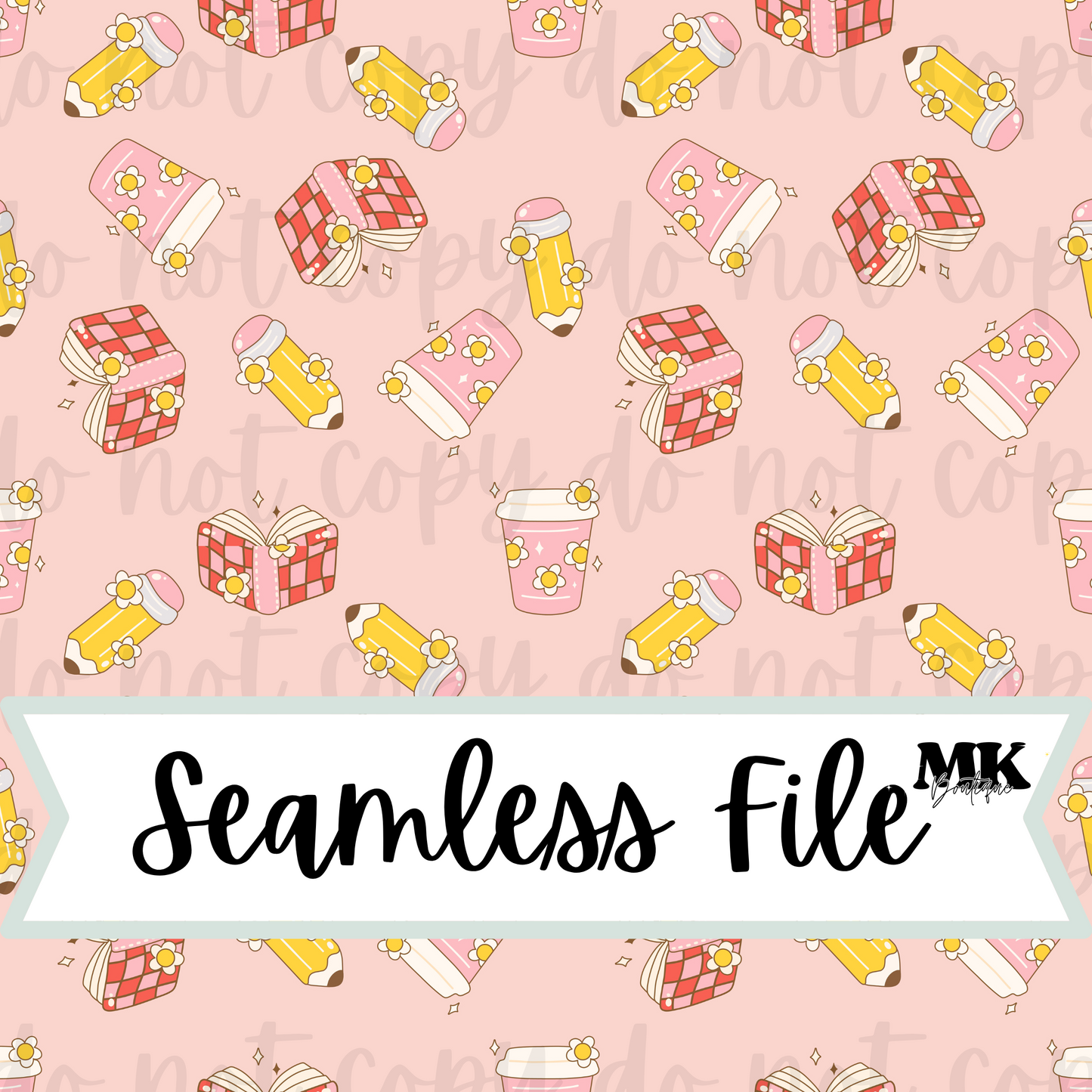 Retro Teacher Essentials Seamless File