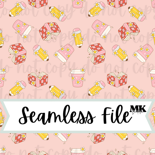 Retro Teacher Essentials Seamless File