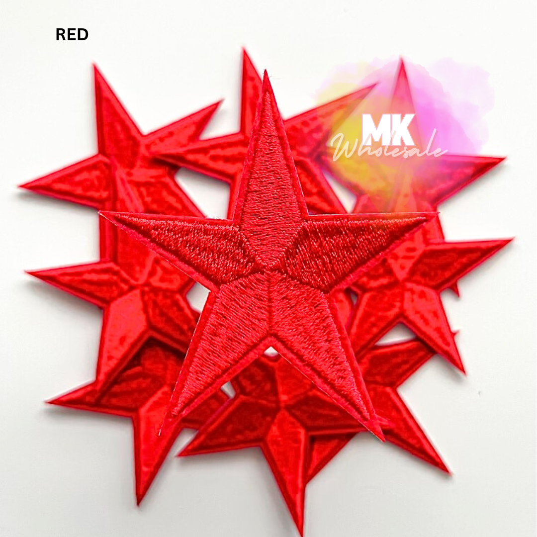 Hat Patch- Embroidered "Pointed STARS"