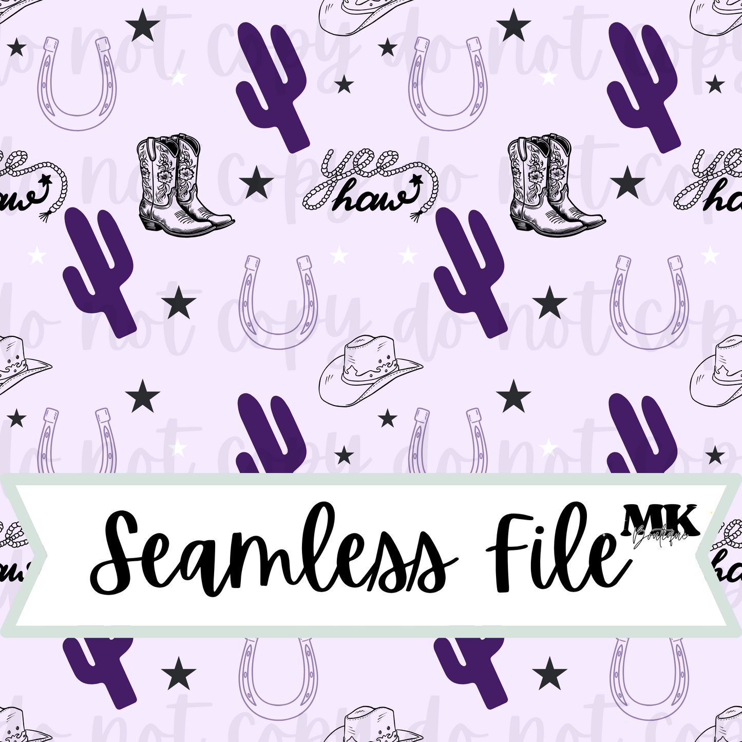 Purple Western Cactus Seamless File