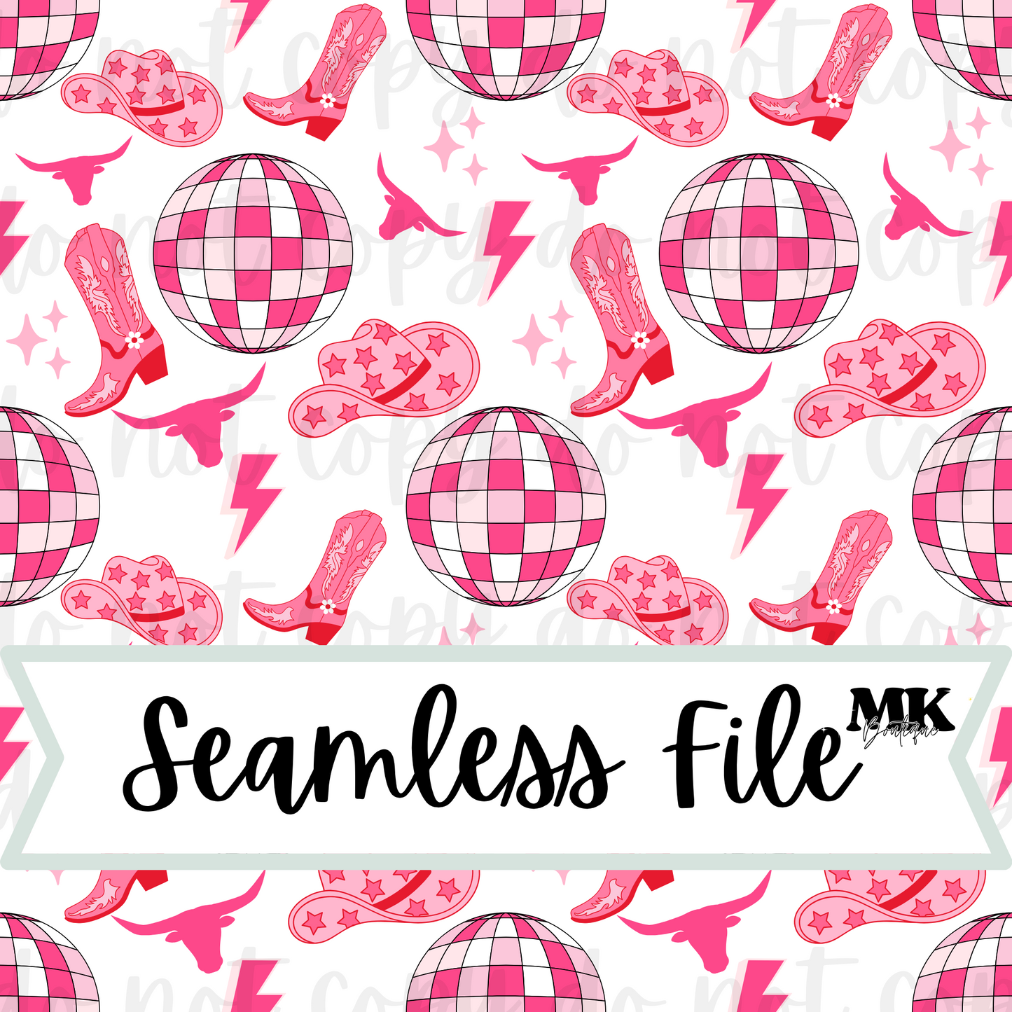 Pink Disco Cowgirl Seamless File