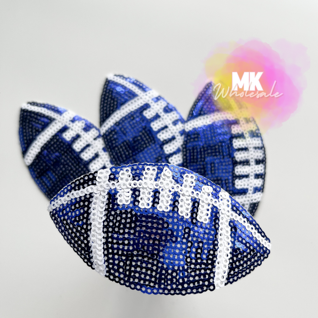 Hat Patch- Sequin Footballs