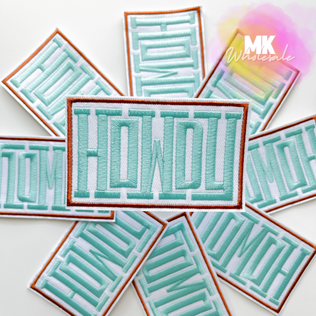 Hat Patch- Embroidered "HOWDY"