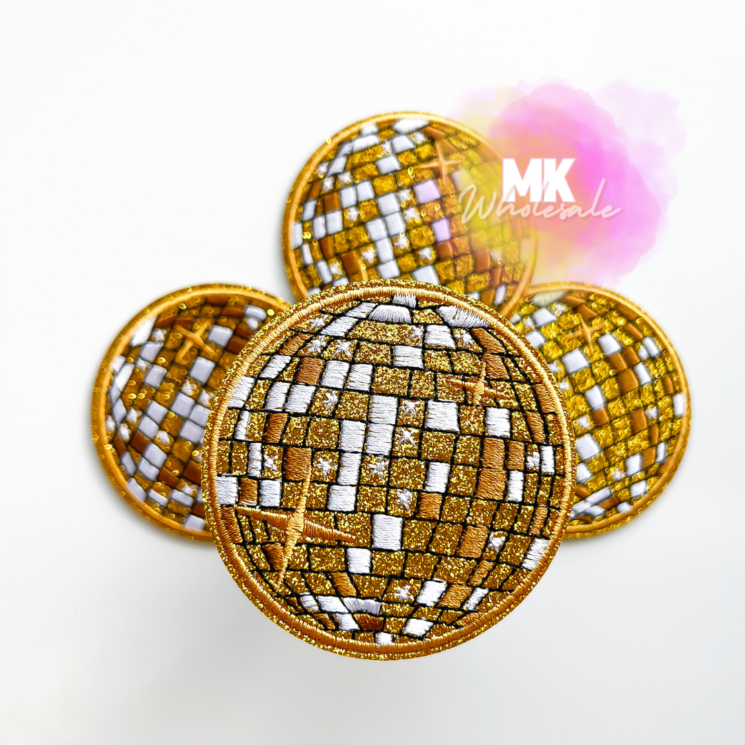Hat Patch- Embroidered Disco Ball