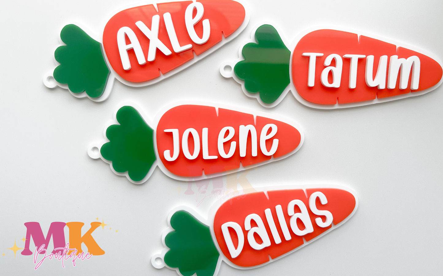 Custom Carrot Name Tags - Wholesale