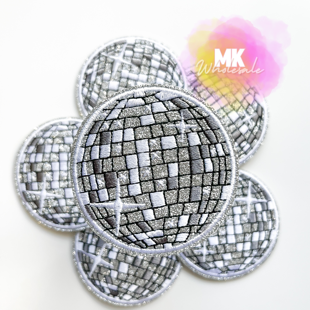 Hat Patch- Embroidered Disco Ball
