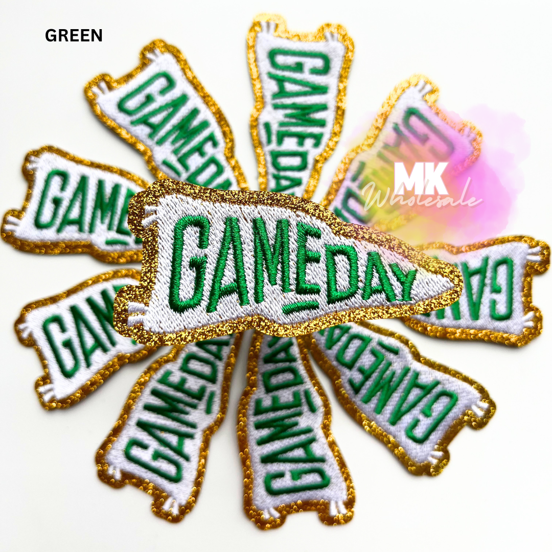 Hat Patch- Embroidered "GAME DAY" Flags