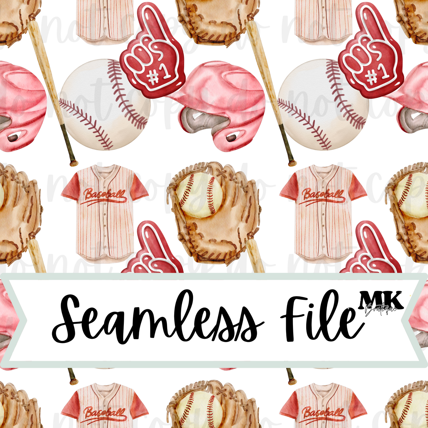 Baseball Essentials Valentine Seamless File