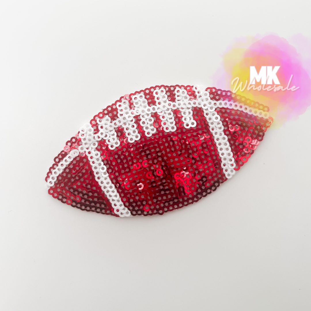 Hat Patch- Sequin Footballs