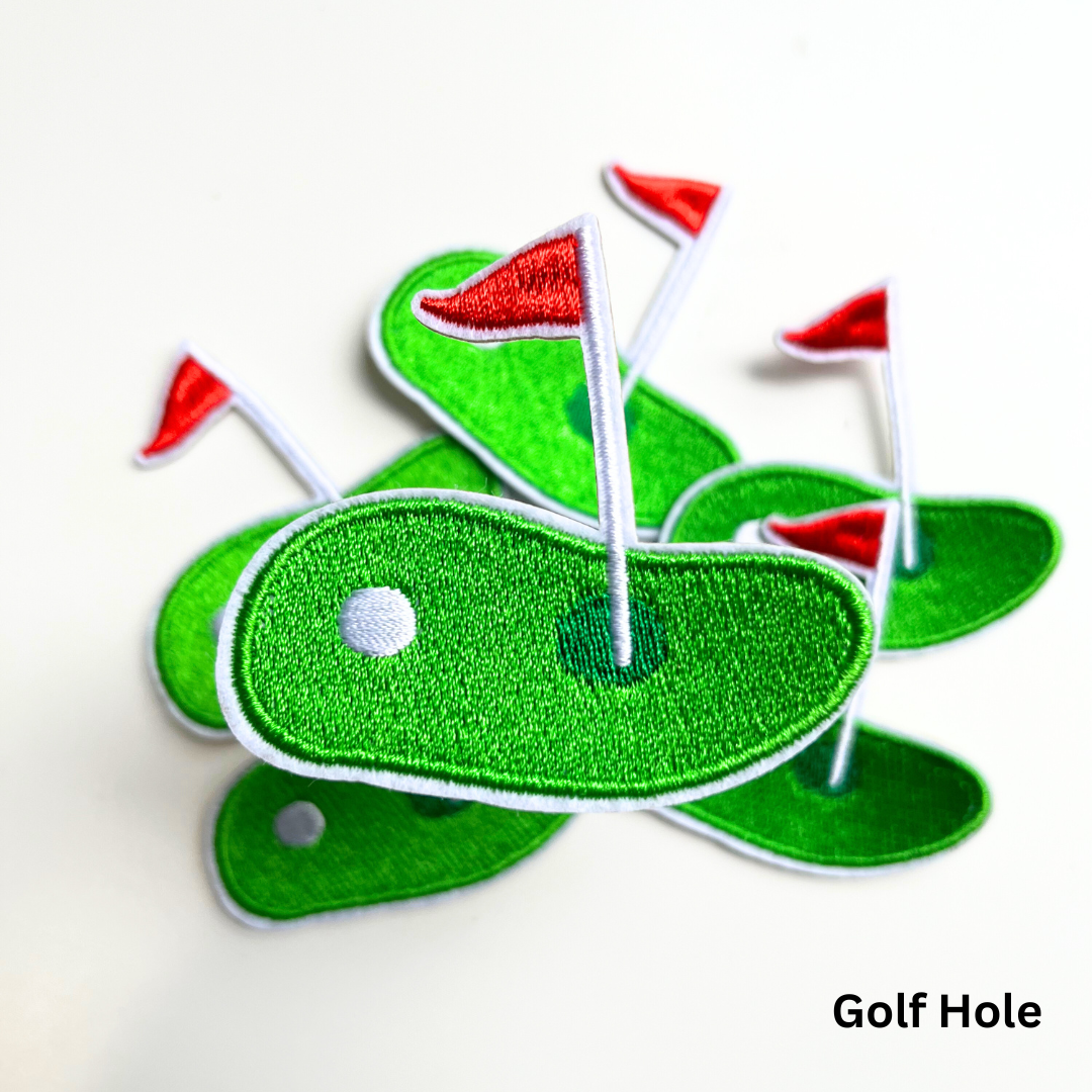 Iron on Hat Patch- Golf Flag