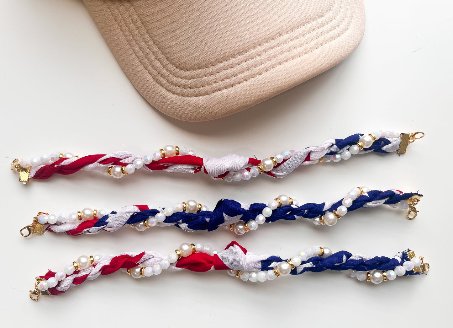 USA Flag Twist Bandana Trucker Hat Chain