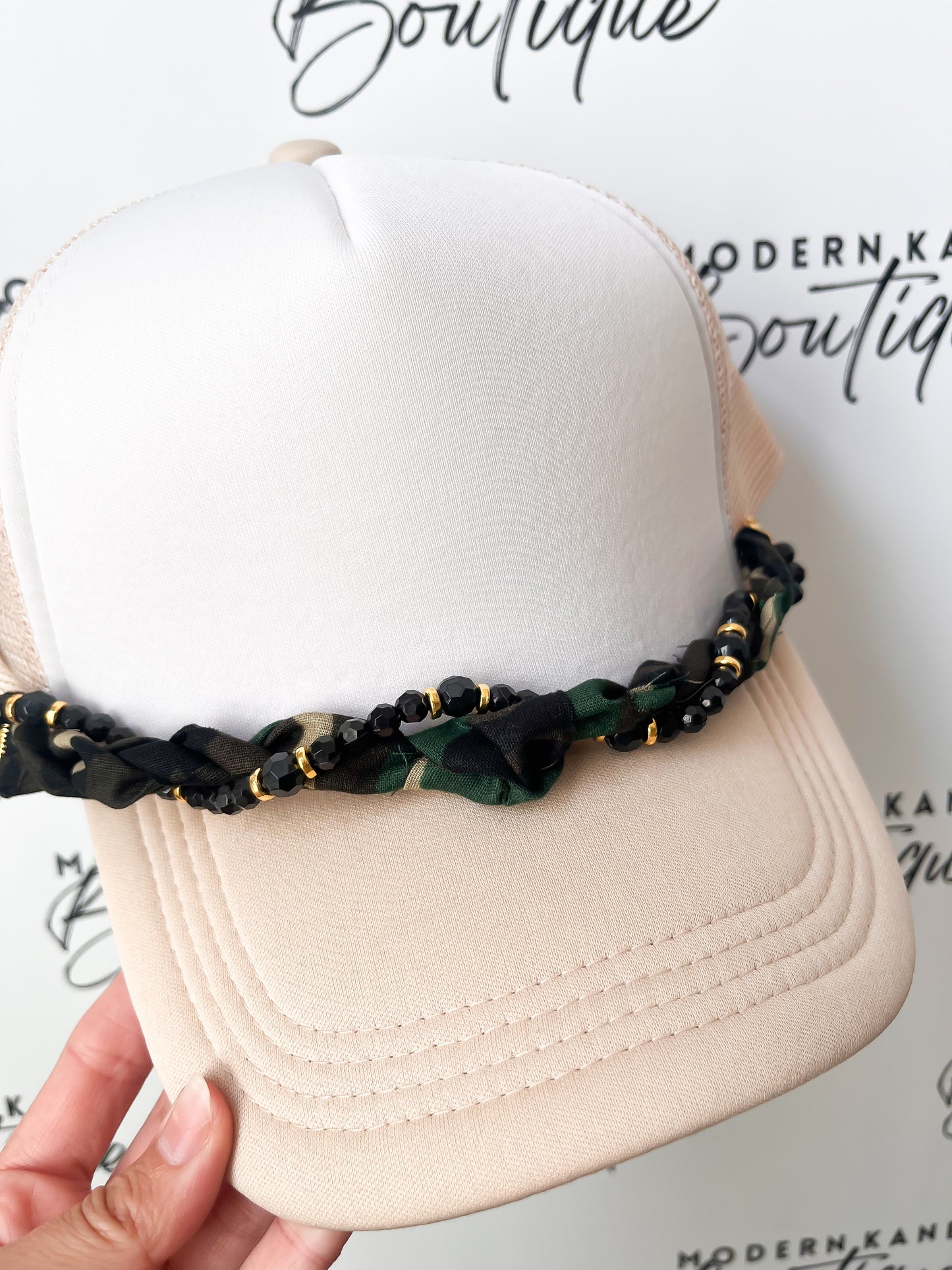 Camo Twist Bandana Trucker Hat Chain