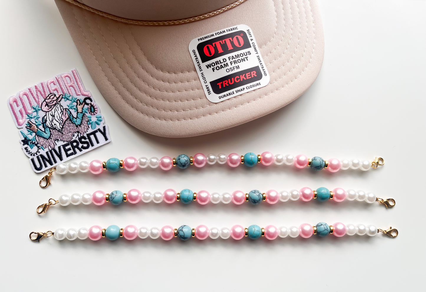 Pink/Teal Pretty Western Trucker Hat Chain