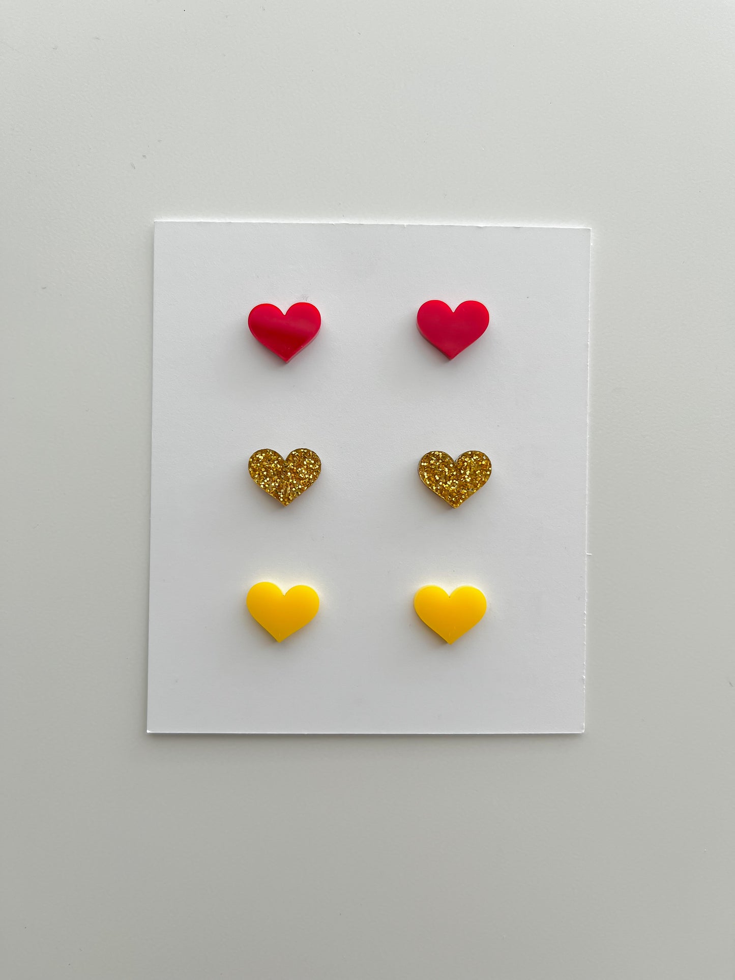 Acrylic Mini Heart Stud Earrings
