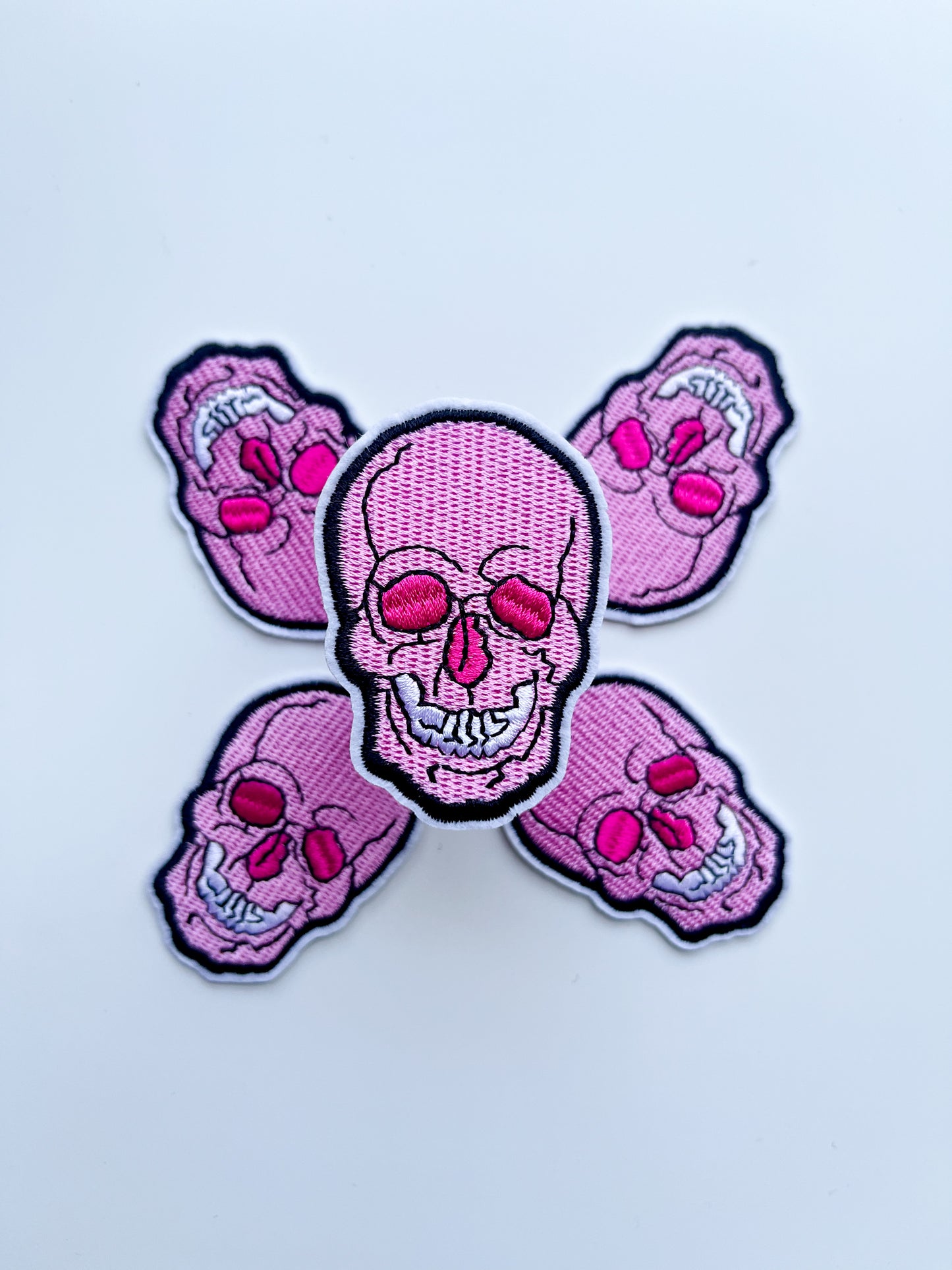 Pink Skull Hat Patch