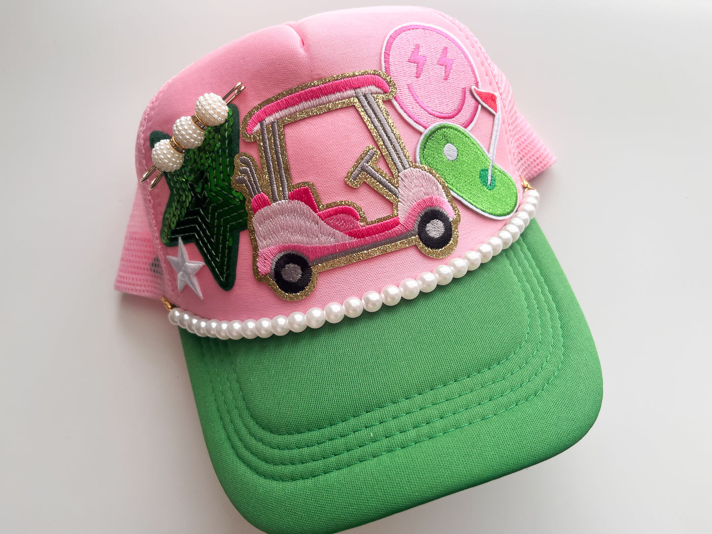 Large All Pearl Trucker Hat Chain