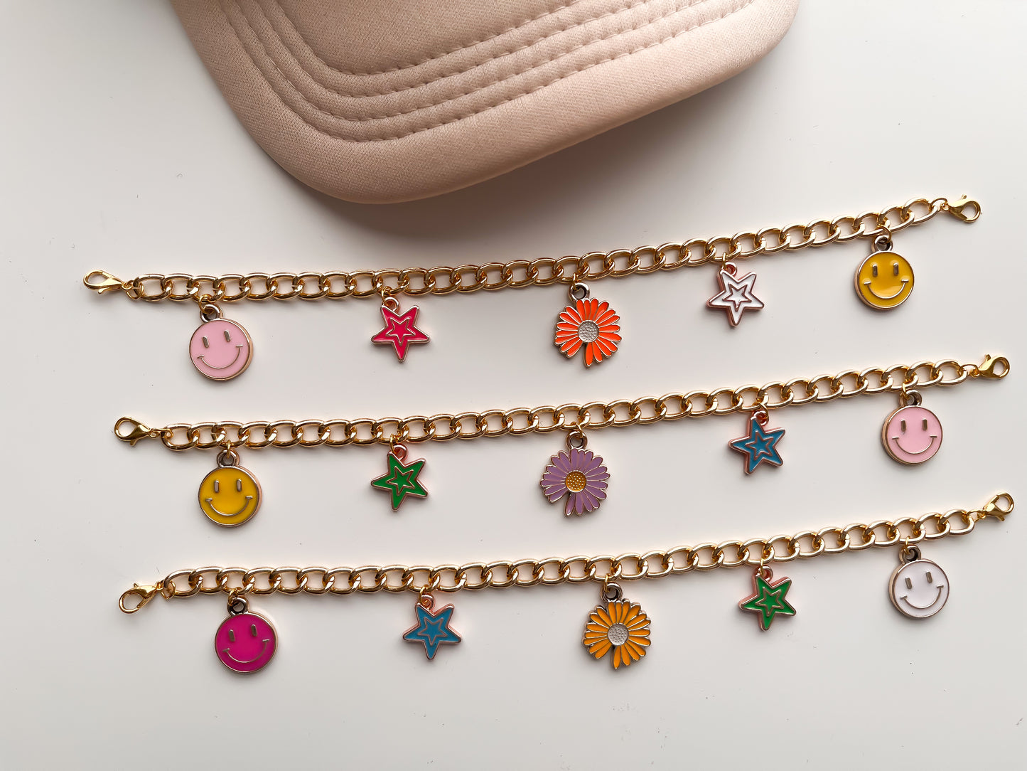 Gold Charm hat chain