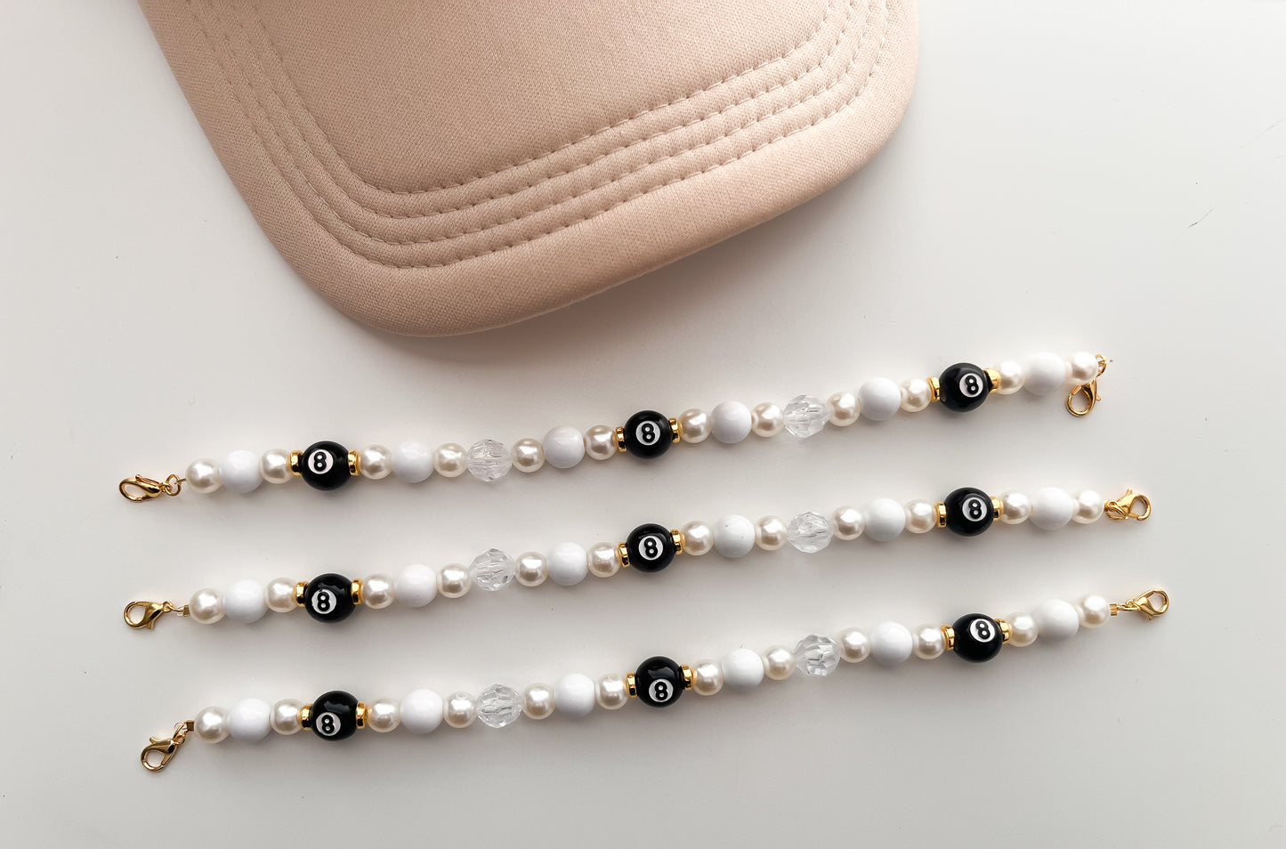 8 Ball & Pearls Trucker Hat Chain
