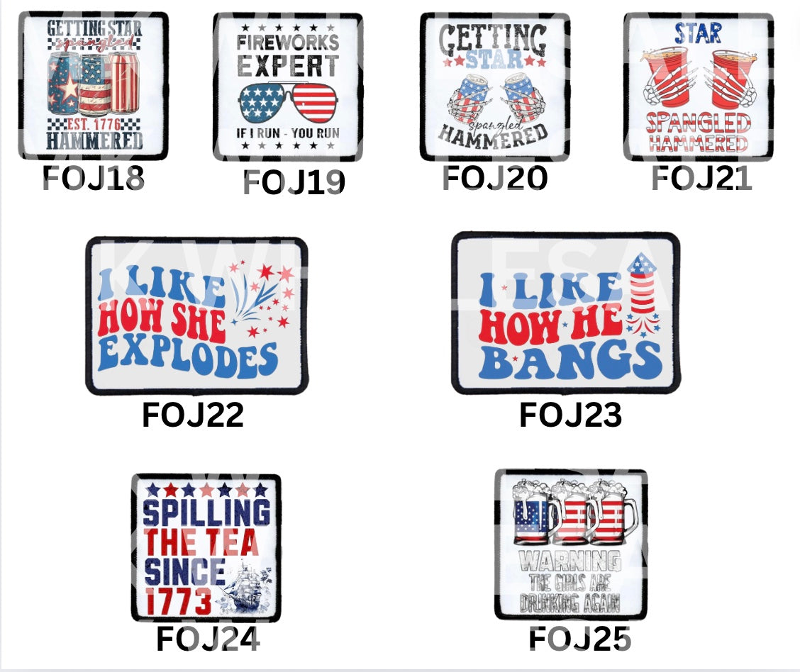 Hat Patch- Sublimation. FORTH OF JULY COLLECTION