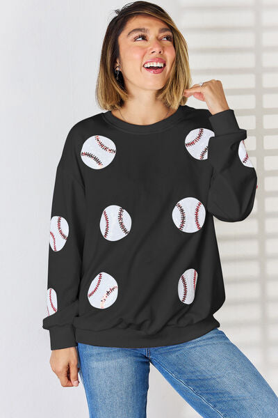 Sequin Baseball Sweatshirt