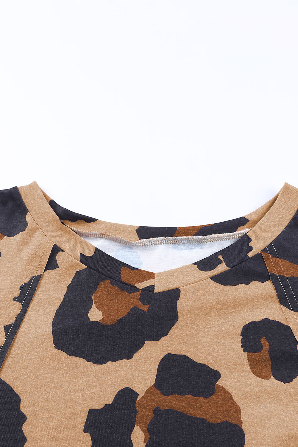 Leopard Print Round Neck Long Sleeve Tee