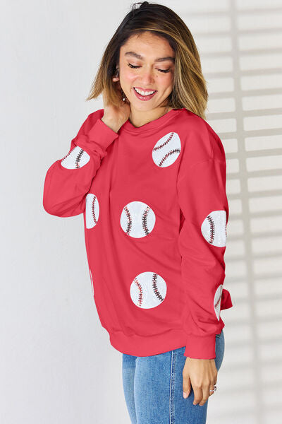 Sequin Baseball Sweatshirt