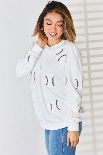 Sequin Baseball Sweatshirt