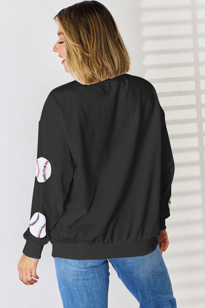 Sequin Baseball Sweatshirt