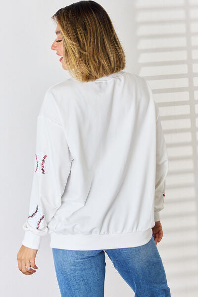 Sequin Baseball Sweatshirt