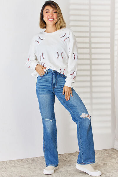 Sequin Baseball Sweatshirt
