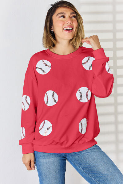Sequin Baseball Sweatshirt