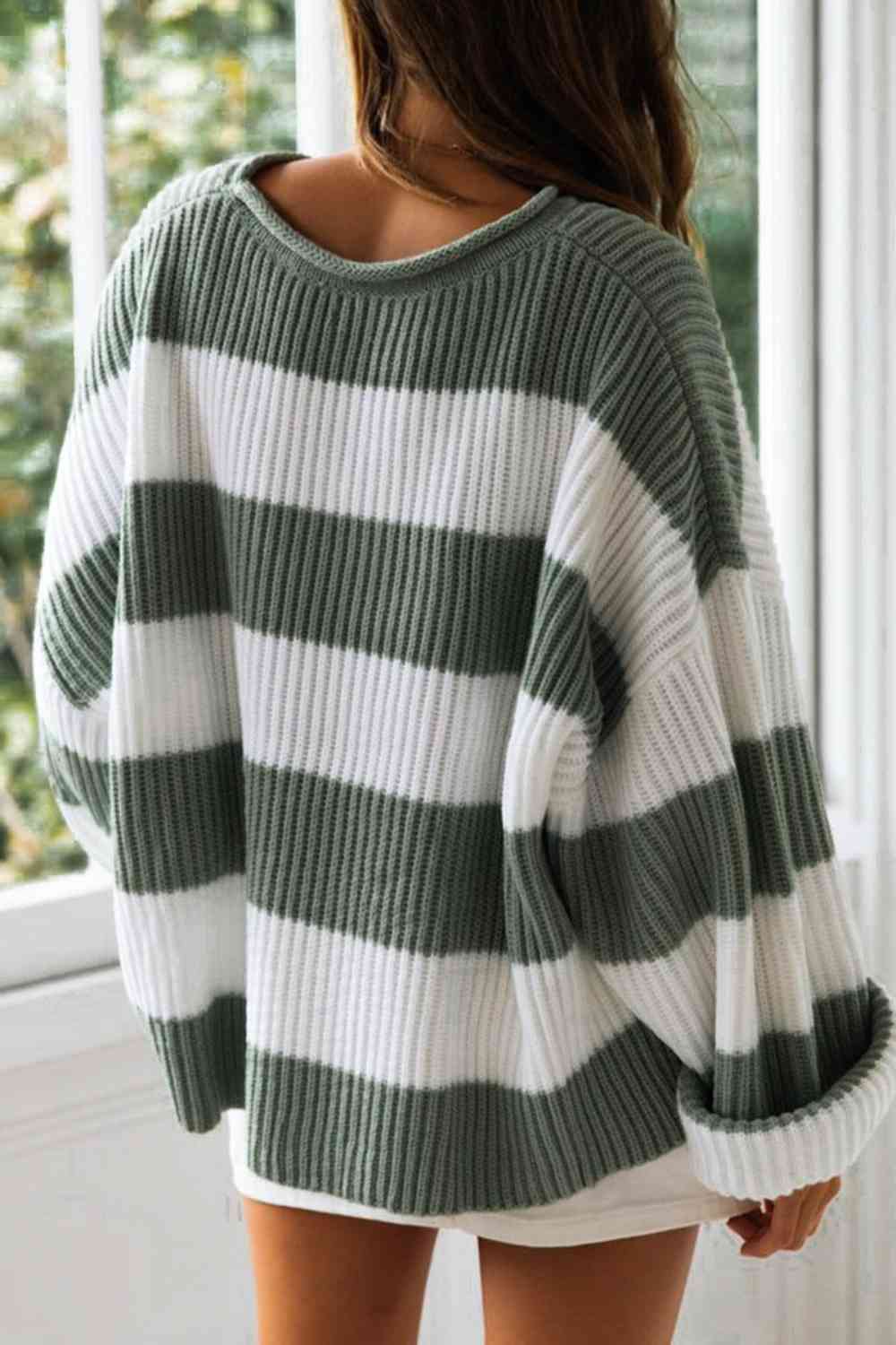 Striped Sleeve Sweater
