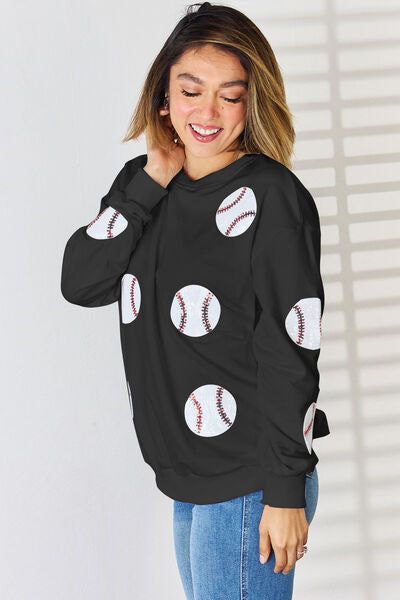 Sequin Baseball Sweatshirt