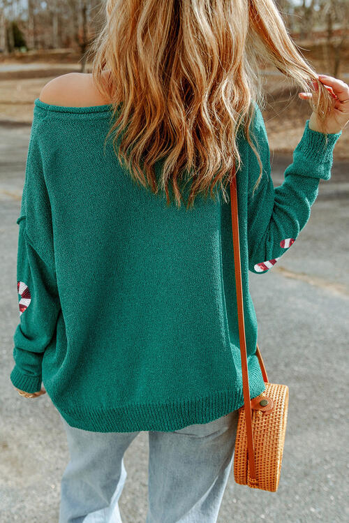 Sequin Candy Cane Sweater