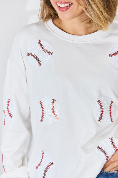 Sequin Baseball Sweatshirt
