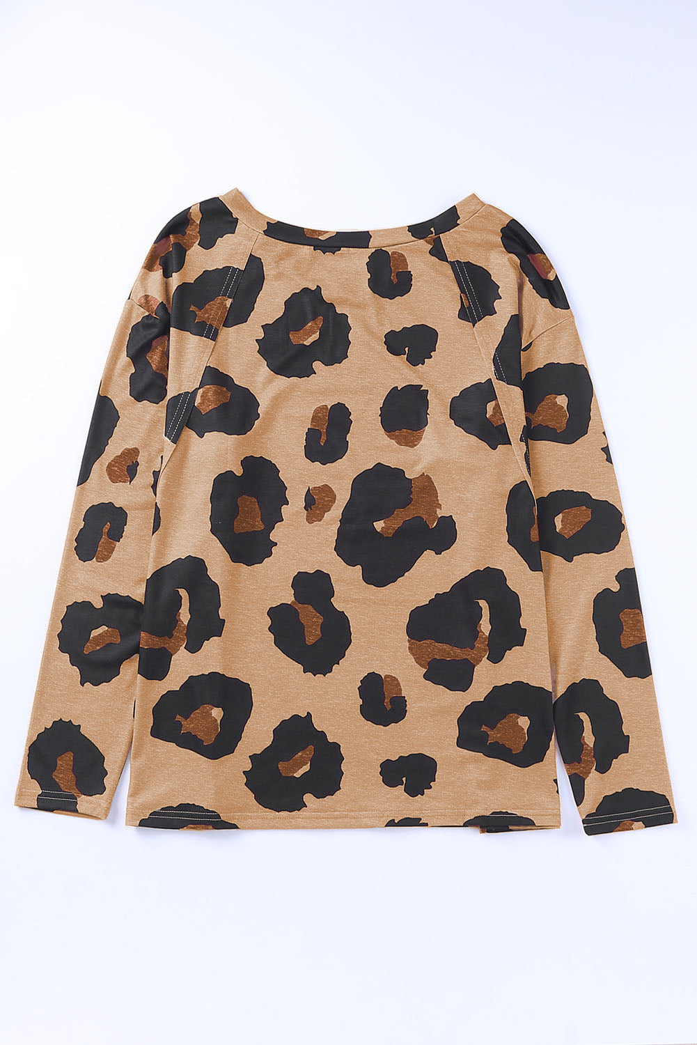 Leopard Print Round Neck Long Sleeve Tee