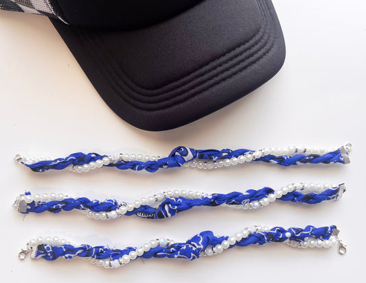 Royal Blue Twist Bandana Trucker Hat Chain