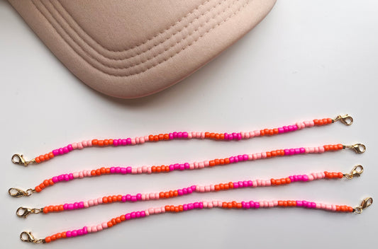 Summer Color Block Small Beaded Trucker Hat Chain