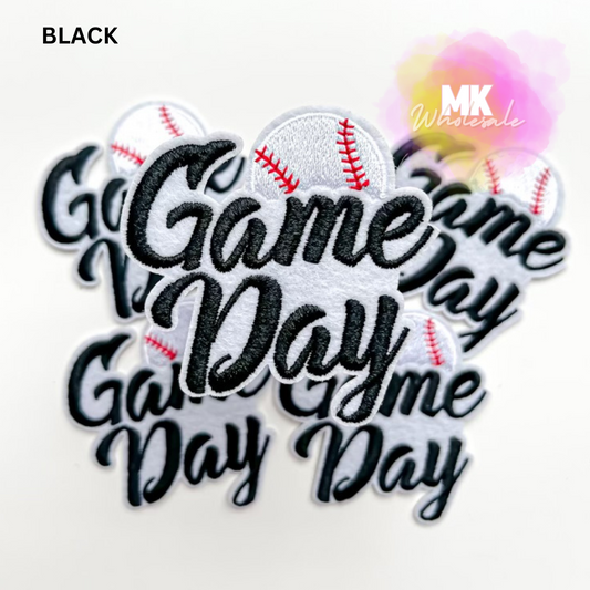 Hat Patch- Embroidered  "Game Day Baseball"