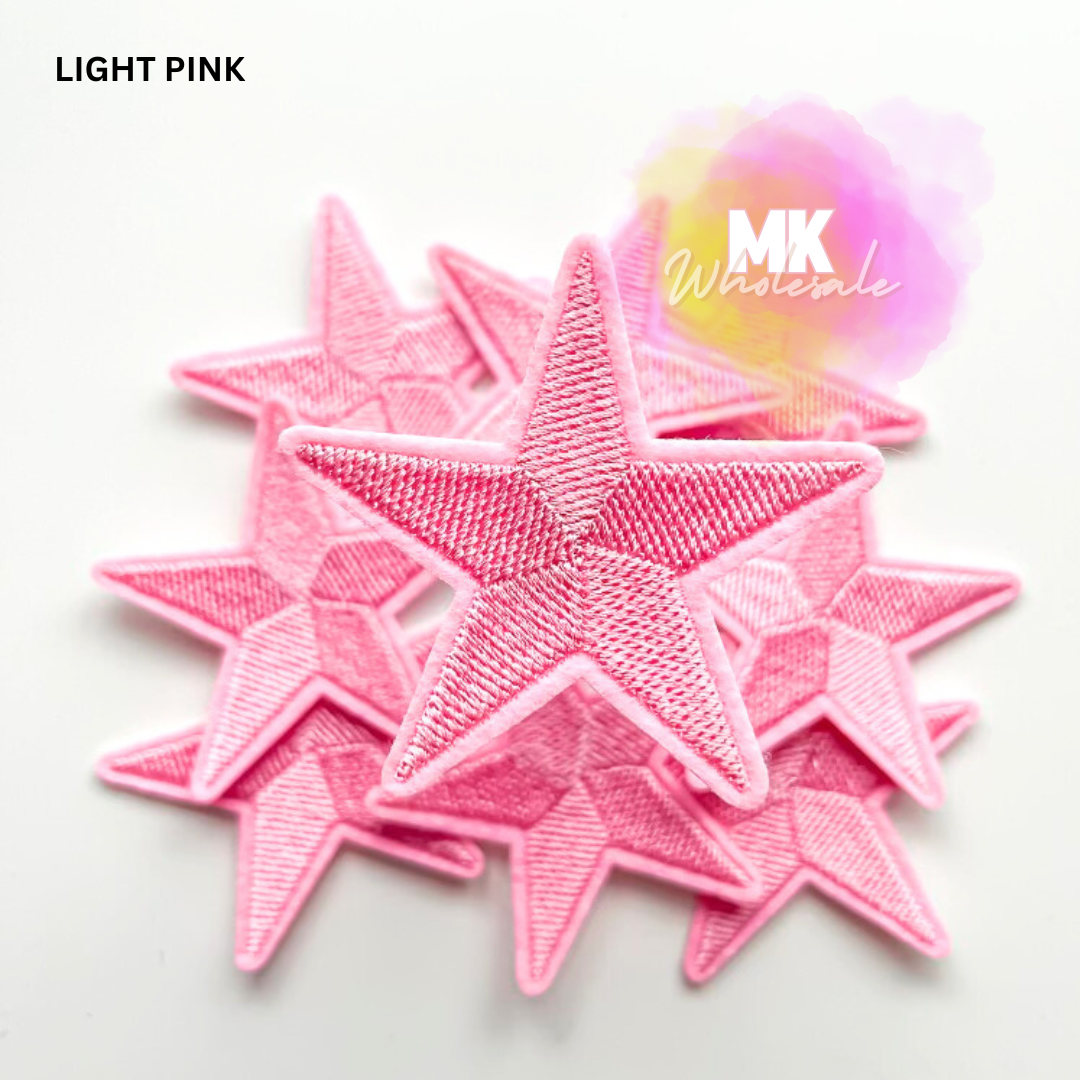Hat Patch- Embroidered  "Rounded STARS"