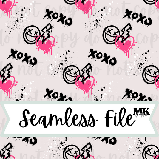 Pink Graffiti Valentine Seamless File