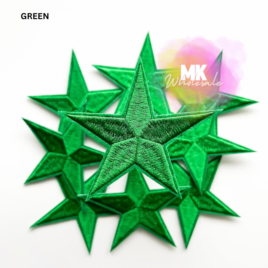 Hat Patch- Embroidered  "Pointed STARS"