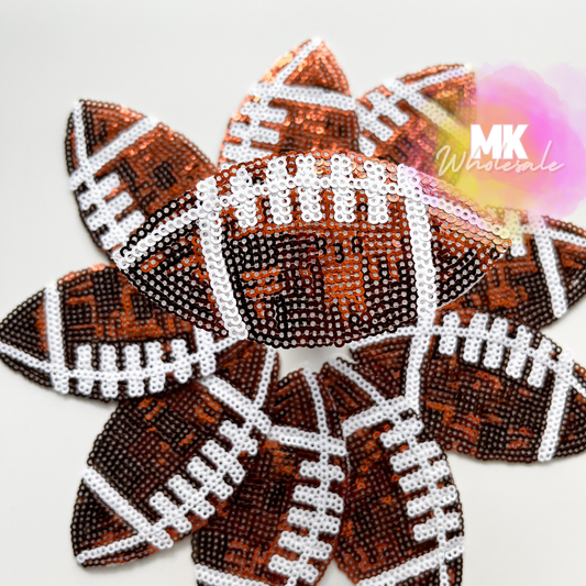 Hat Patch- Sequin Footballs