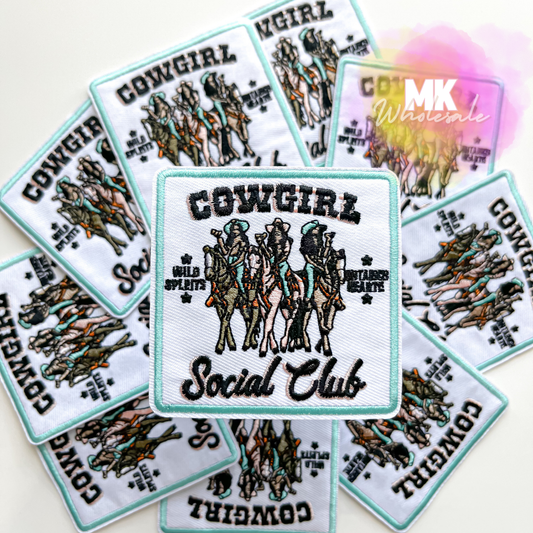 Hat Patch- Embroidered "Cowgirl Social Club"