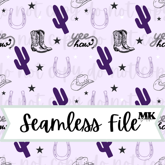 Purple Western Cactus Seamless File